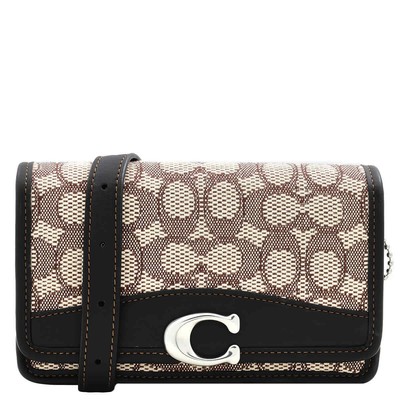 Pre-owned Coach Restored Bandit Crossbody In Signature Textile Jacquard Cj810 Lhuw7 In Lh/cocoa Black