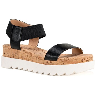 

Женские сандалии Sun + Stone Melanyy Black Flatform Shoes 9 Medium (B,M) BHFO 6137, Black sm