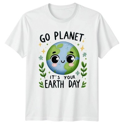 Maglietta Go Planet It's Your Earth Day Cute Earth Cartoon Earth Day