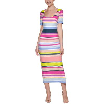 

Женское длинное летнее платье макси в рубчик Guess BHFO 3066, Multicolor