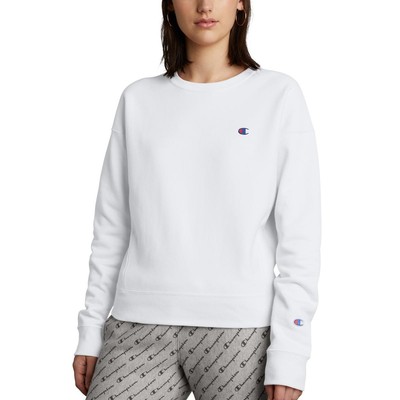 Женская белая флисовая толстовка с круглым вырезом и вышивкой Champion Womens XS BHFO 9264