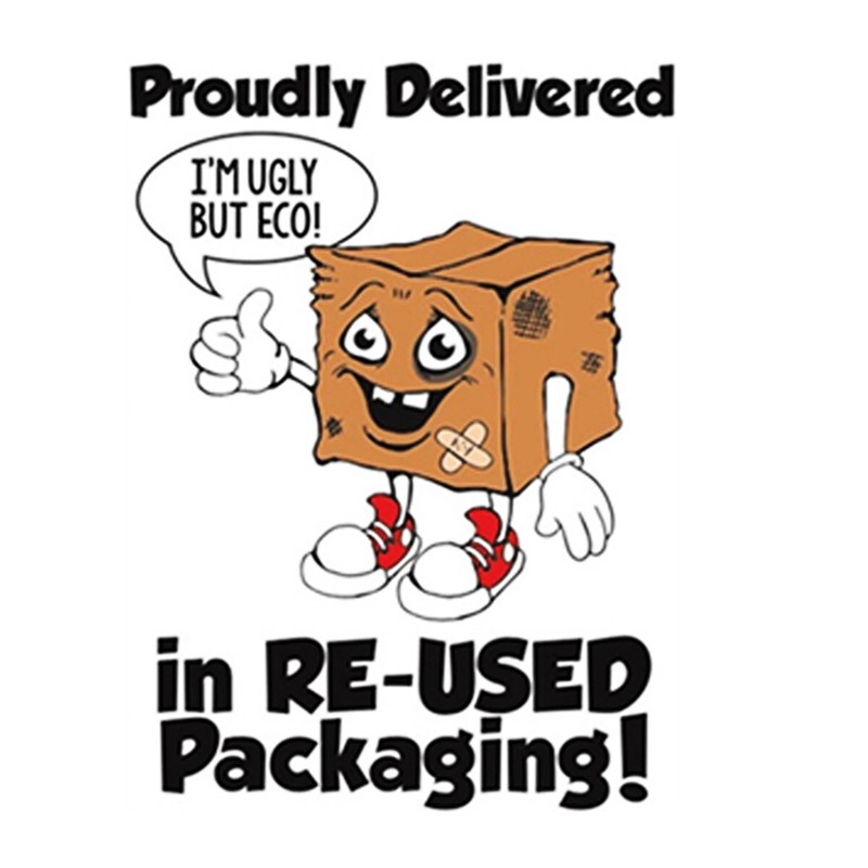 Recycled Packaging Stickers "Im ugly but eco"- 150 Stickers 2"
