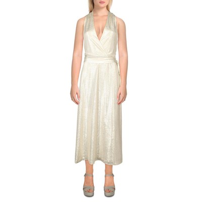 Женское коктейльное и вечернее платье Lauren Ralph Lauren с золотым металлизированным рисунком 4 BHFO 4077