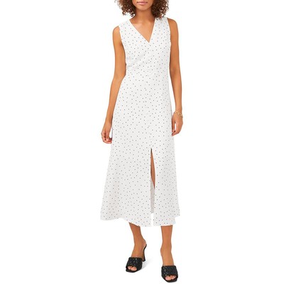 

Женское длинное летнее платье миди на пуговицах спереди Vince Camuto BHFO 5623, New ivory