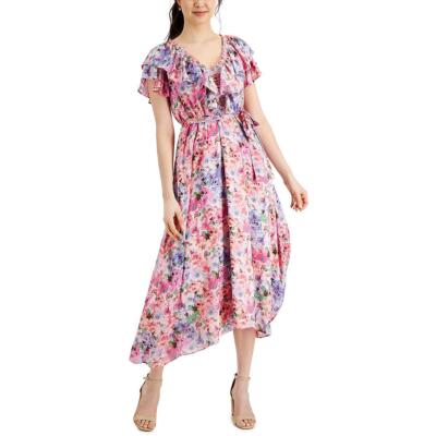 

Женское розовое длинное летнее макси-платье Taylor с поясом  BHFO 0220, Rose pink/lavender