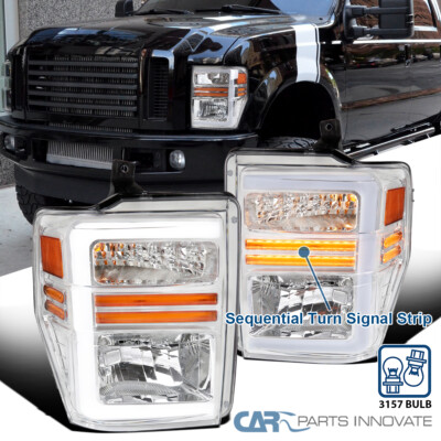 For 2008-2010 Ford F250 F350 Super Duty Headlights w/ LED Sequential Turn Signal