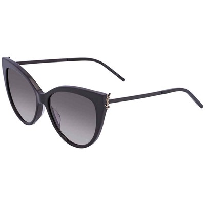 Pre-owned Saint Laurent Smoke Gradient Cat Eye Ladies Sunglasses Sl M48sa 002 56 In Gray