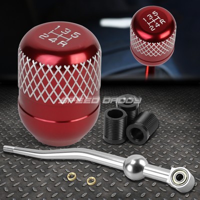 СЕРЕБРИСТЫЙ АЛЮМИНИЕВЫЙ КОРОТКИЙ ПЕРЕКЛЮЧАТЕЛЬ С ДВОЙНЫМ ИЗГИБОМ + КРАСНАЯ 5-СТУПЕНЧАТАЯ РУЧКА С СЕТКОЙ ДЛЯ EK/ EJ/ EG/DC