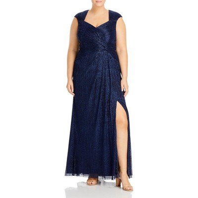

Adrianna Papell Женское синее вечернее платье макси цвета металлик плюс 22 Вт BHFO 2500, Navy night