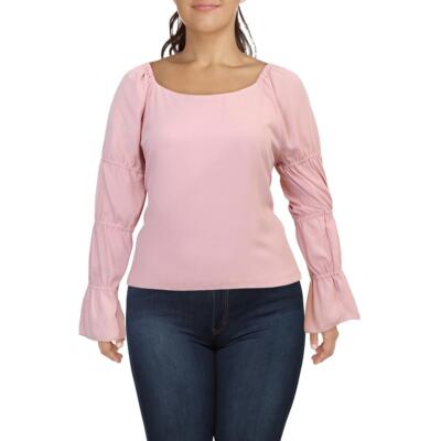 

CeCe Женская розовая многоярусная блузка с квадратным вырезом и пышными рукавами  BHFO 0963, Mountain rose