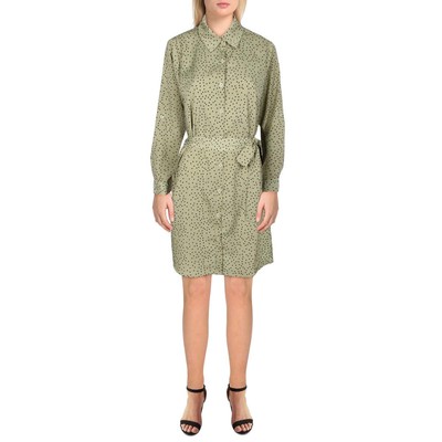 

Женское платье-рубашка миди с зеленым воротником и поясом Axe Paris  BHFO 8063, Khaki