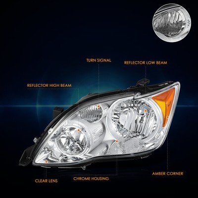 For 08-10 Toyota Avalon OE Style Left Driver Side Headlight Lamp Chrome Housing