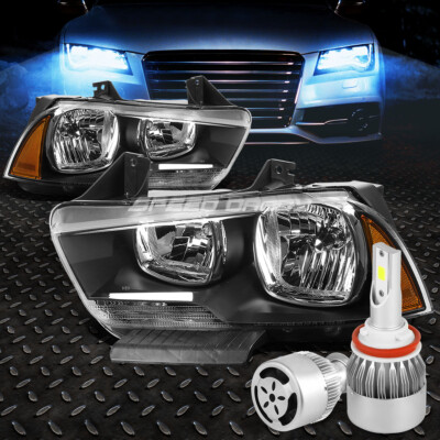 ЧЕРНАЯ ФАРА КОРПУСА + ЯНТАРНЫЙ УГОЛОК + БЕЛЫЙ СВЕТОДИОД H8 HID С ВЕНТИЛЯТОРОМ ДЛЯ ЗАРЯДНОГО УСТРОЙСТВА 11-14