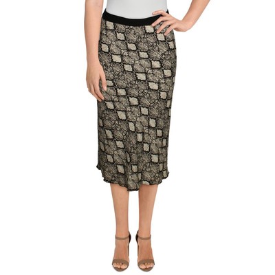 

Hashttag Женская черно-белая атласная макси-юбка с животным принтом  BHFO 7212, Black/grey