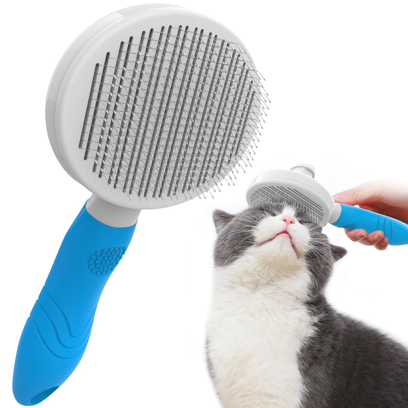 Self-Cleaning Pet Brush Shedding Removes Loose Hair Grooms Cats Dogs