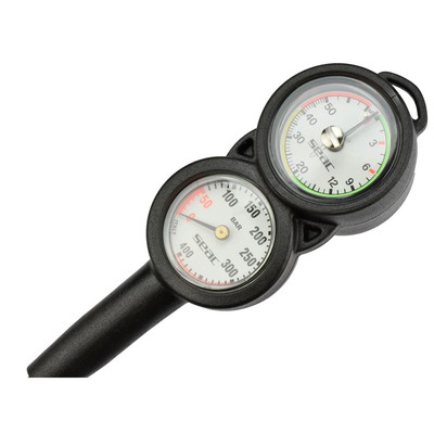 SEAC SUB CONSOLE WITH BAROMETER, DEPTH GAUGE AND DIVING COMPASS