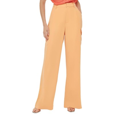 Женские оранжевые брюки-карго с широкими штанинами DKNY 12 BHFO 5572