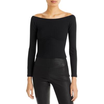 

LNA Clothing Женская черная эластичная рубашка с длинным рукавом и пуловером  BHFO 7292, Черный
