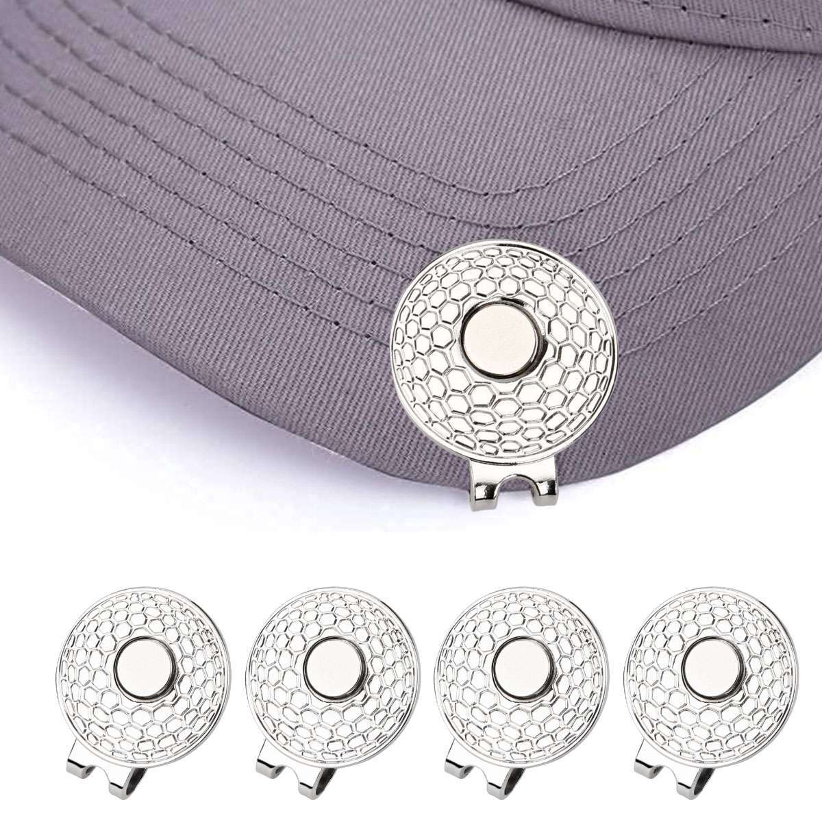 12/24 Magnetic Golf Ball Hat Clip For Golf-Bit Standard Marker w/Rhinestone Hole