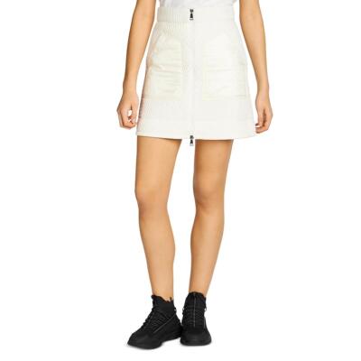 

Moncler Женская модная юбка миди с глубокими карманами выше колена BHFO 7123, Белый