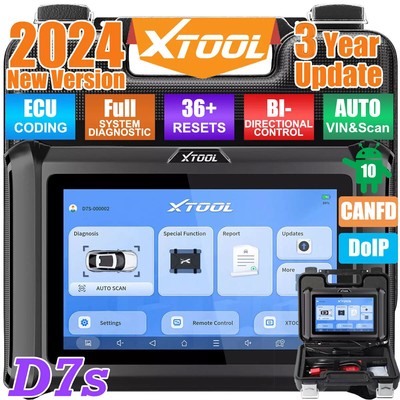 2024 XTOOL D7S All System Diagnostic Scanner Car Bidirectional Coding Scan Tool