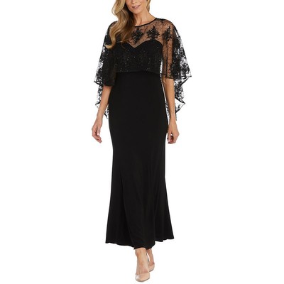 R&M Richards Женское черное длинное вечернее платье с блестками Plus 20W BHFO 3321