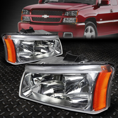 ДЛЯ 03-06 CHEVY SILVERADO AVALANCHE ХРОМИРОВАННЫЙ КОРПУС ЯНТАРНЫХ УГЛОВЫХ ФАР