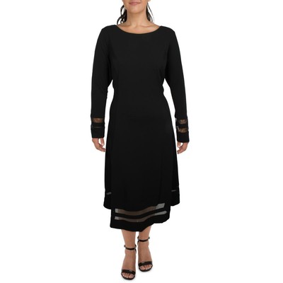 

Женское черное коктейльное платье миди из крепа Calvin Klein Plus  BHFO 1929, Черный