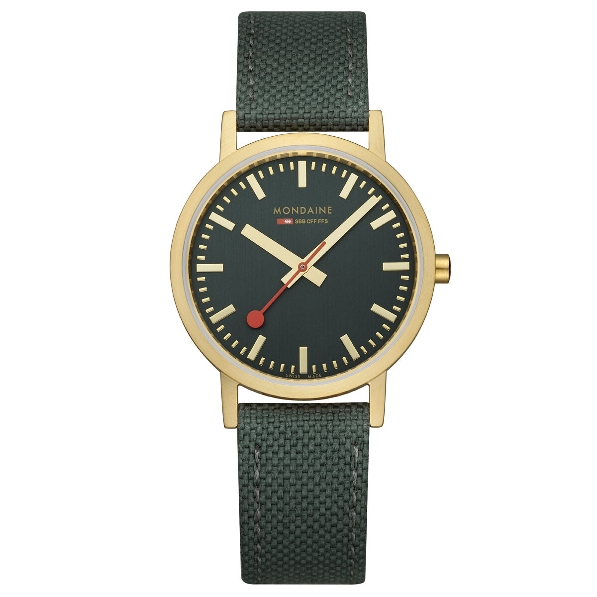 Pre-owned Mondaine Women's Watch Classic Wrist Watch 1 13/32in A660.30314.60sbs Textile