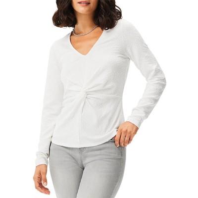 Женская белая блузка в стиле бохо с тиснением спереди Nic + Zoe, XL BHFO 4528