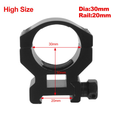 Pair 30mm Scope Ring Mounts Low/Middle/High Profile Picatinny Weaver Rail Mount
