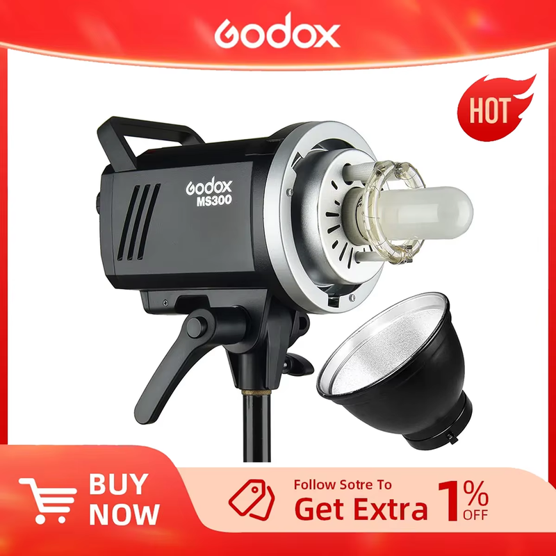 Godox 200W MS200 or 300W MS300 Studio Flash 2.4G Built-in Wireless Receiver Ligh