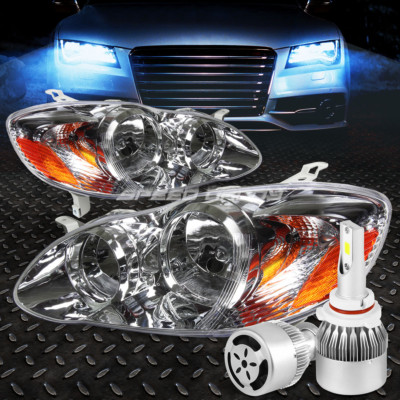 ФАРА С ПРОЗРАЧНЫМИ ЛИНЗАМИ, ЯНТАРНЫЙ УГОЛ + БЕЛЫЙ СВЕТОДИОД 9006 HID + ВЕНТИЛЯТОР ДЛЯ 03-08 COROLLA E120