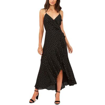 

Женское длинное вечернее платье MSK с запахом и рюшами Petites BHFO 1443, Black/gold