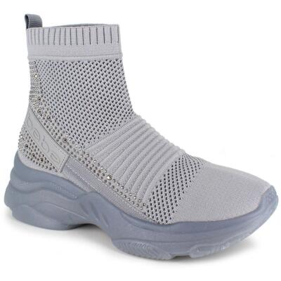 Bebe Sport Womens Aspen Gray Sock Sneakers Shoes 9.5 Medium (B,M) BHFO 6868