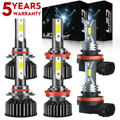 For GMC Terrain 2010-2015 6x Combo LED Headlight Hi/Lo Beam Fog Light Bulbs HKQC