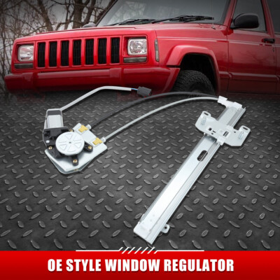 ДЛЯ 97-01 JEEP CHEROKEE ПЕРЕДНИЙ ЛЕВЫЙ СТЕКЛОПОДЪЕМНИК СО СТОРОНЫ ВОДИТЕЛЯ С ЭЛЕКТРОПРИВОДОМ И ДВИГАТЕЛЕМ