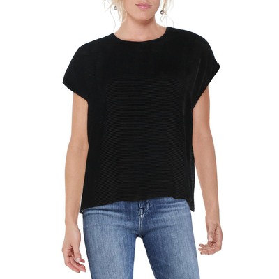 

Женская черная бархатная туника на пуговицах Eileen Fisher, топ  BHFO 0166, Черный