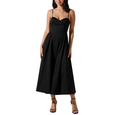 ASTR the Label Womens Black Corset Sea,ed Ribbed Maxi Dress S BHFO 6452