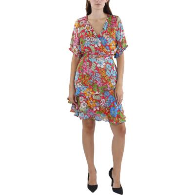 Женское розовое короткое мини-платье с цветочным рисунком Tahari ASL Petites 2P BHFO 5352