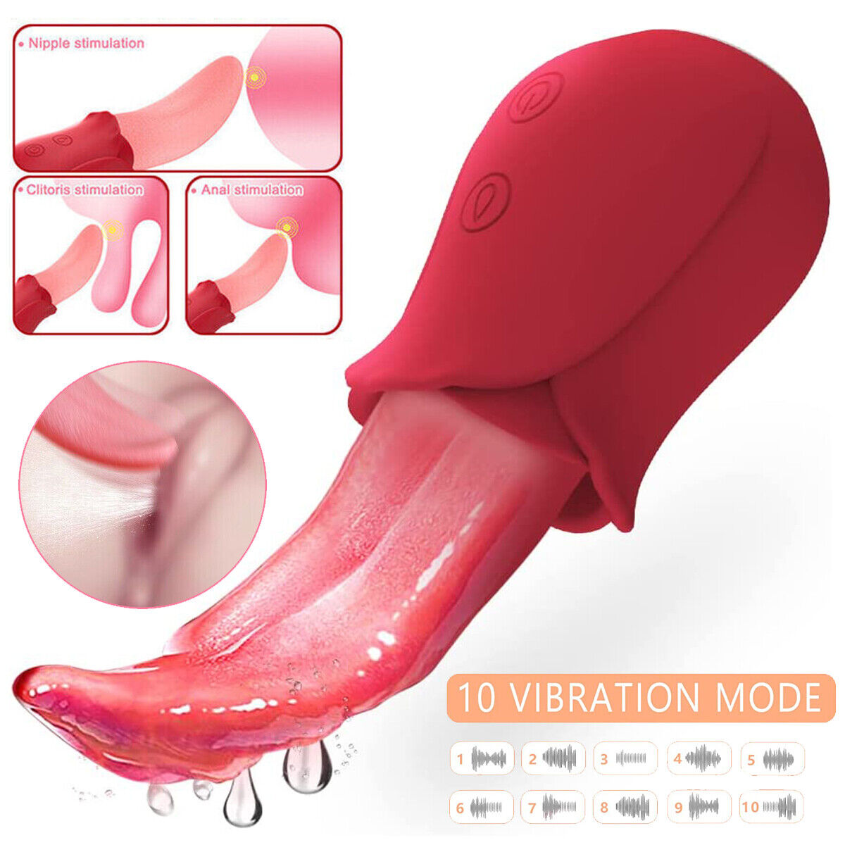 Секс игрушка Rose Tongue Licking Vibrator G Spot Clit Nipples Stimulator  Sex Toys for Women - 282242579161 - купить на eBay.com (США) с доставкой в  Украину | Megazakaz.com