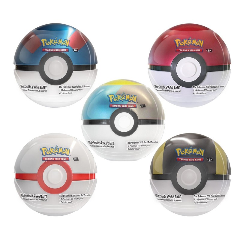 POKEMON TCG PokeBall Collecters Tin Ball Includes 3 Booster Packs