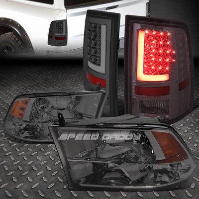 ЗАКОПЧЕННАЯ ЧЕТЫРЕХУГОЛЬНАЯ БОКОВАЯ ФАРА ЯНТАРНОГО ЦВЕТА + 3D L-ОБРАЗНЫЙ СВЕТОДИОДНЫЙ ЗАДНИЙ ФОНАРЬ С ЗАКОПЧЕННОЙ ПОЛОСОЙ НА 10-17 ОЗУ