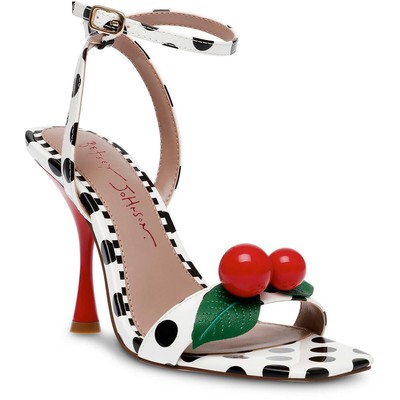 Женские босоножки на плоской подошве Betsey Johnson Maia White 8 Medium (B,M) BHFO 5723