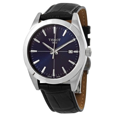 Мужские часы Tissot Gentleman с кварцевым синим циферблатом T127.410.16.041.01