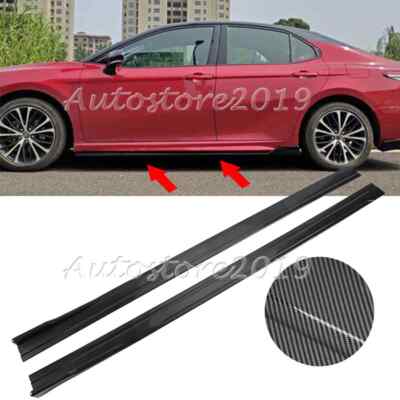 For Toyota Camry 2018-2023 Carbon Fiber Side Skirt Rocker Lip Splitter Spoiler