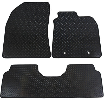 For Toyota Avensis MK3 2009-2011 Fully Tailored 3 Piece Rubber Car Mats 2 Clips