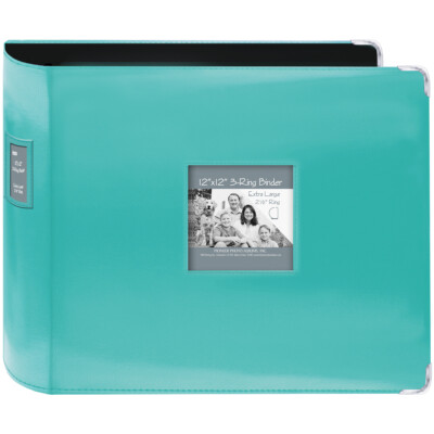 Pioneer 3-Ring Sewn Leatherette Album 12"X12"-Bright Blue, T12JF-CBL