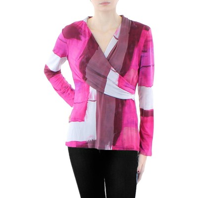 

DKNY Женский розовый пуловер с запахом и искусственным топом  BHFO 3922, Rose colored glasses