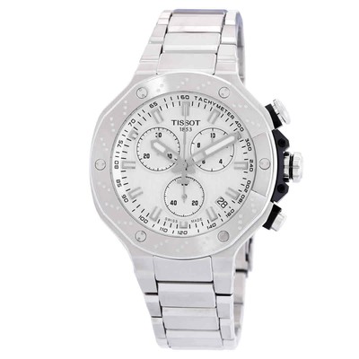 Мужские часы Tissot T-Race с хронографом и серебряным циферблатом T1414171103100